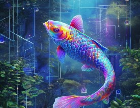 科技与自然完美融合，科技壁纸，锦鲤从此而来